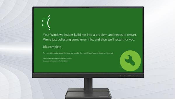 schermo verde di windows 10