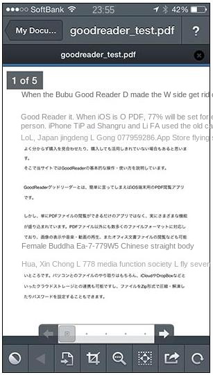 Pagina operativa di Good Reader