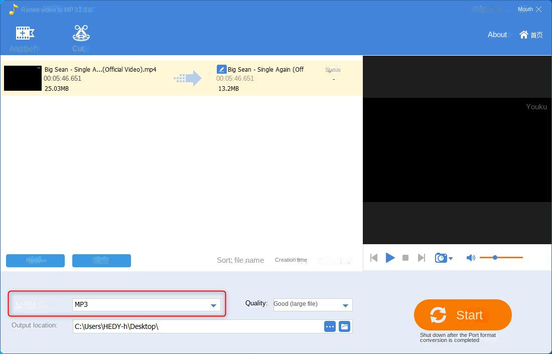 Convertire video in MP3