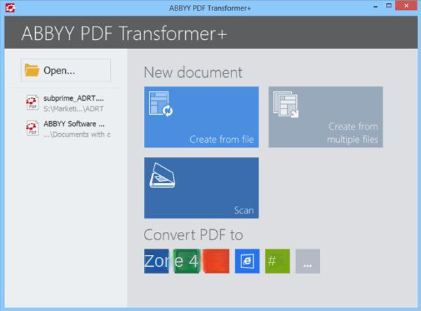 ABBYY PDF Transformer + software