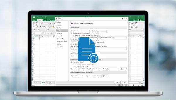 posizione di salvataggio automatico di excel