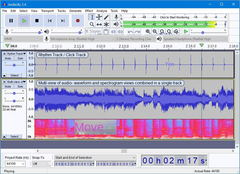 Software di registrazione audio Audacity