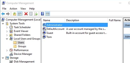Gestione del computer Utenti e gruppi locali
