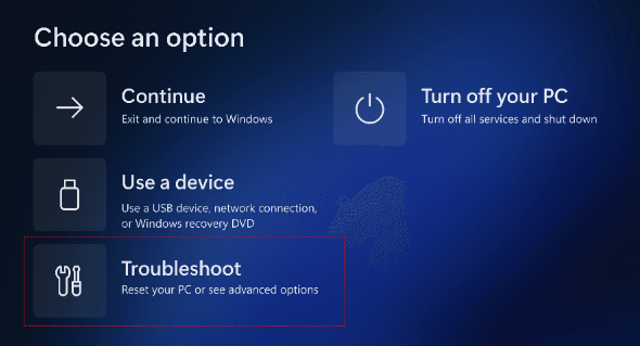 Windows 11 select Risoluzione dei problemi