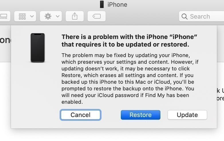 ripristinare l'iPhone in iTunes