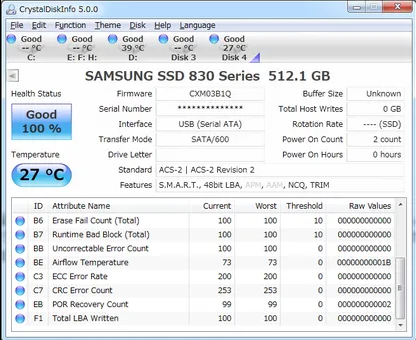 Usate CrystalDiskInfo per verificare lo stato di salute dell'SSD