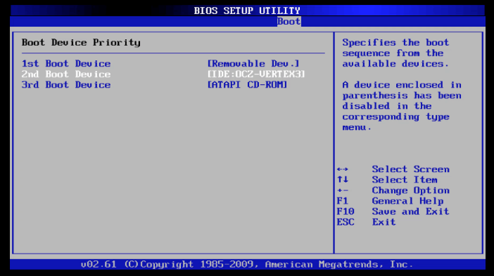 ordine di avvio nel BIOS