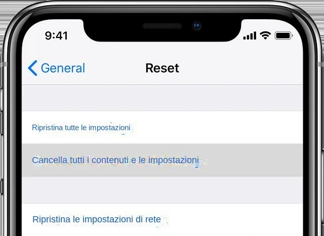 resetta iPhone