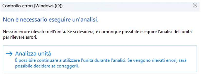 controllo, scansionare e riparare l'unità, Windows