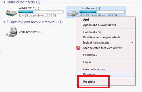 proprietà del dispositivo Windows