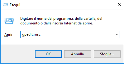 digitare gpedit.msc