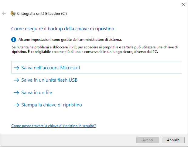 come sbloccare bitlocker senza password e chiave di recupero