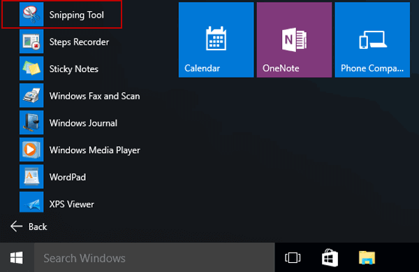 lanciare lo strumento di taglio in Windows