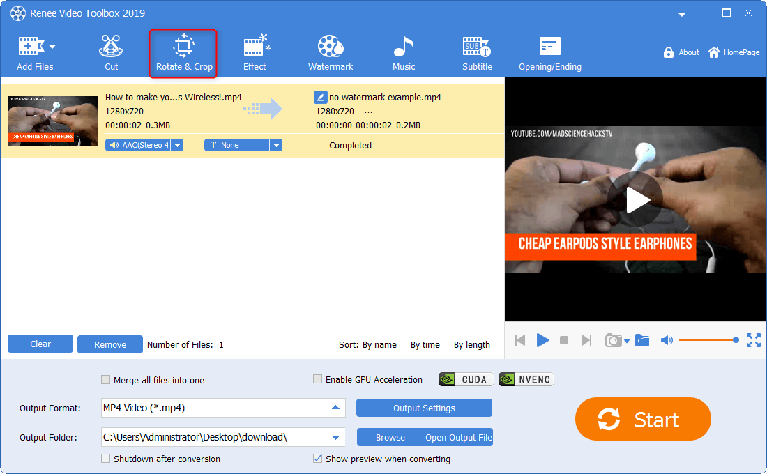 video editor pro rotazione e ritaglio