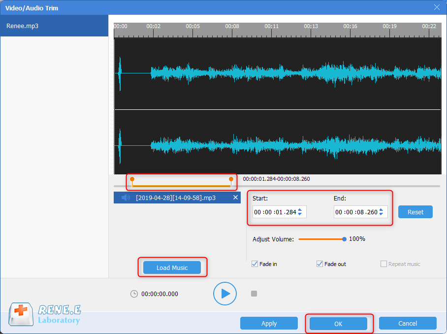 mixare la musica con il software audio renee