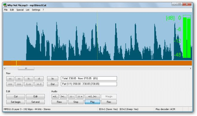 utilizzare mp3directcut per modificare i file mp3