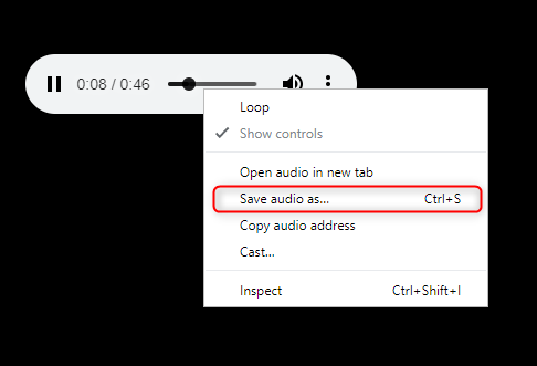 salvare il file audio unito in aconvert