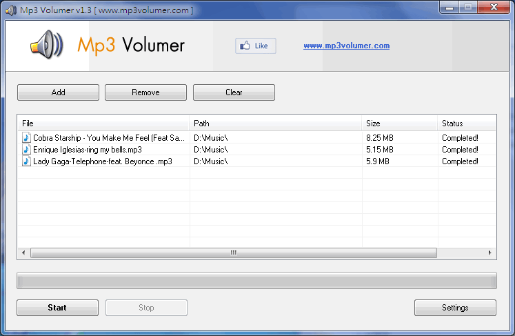 mp3 volumer è un normalizzatore di volumi mp3