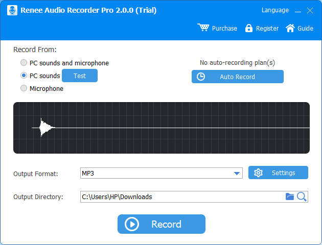 aprire renee audio recorder pro