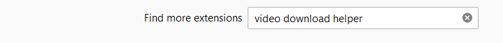 ricerca video download helper nelle estensioni di firefox