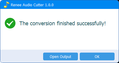 convertire con successo e aprire il file di output in renee audio cutter