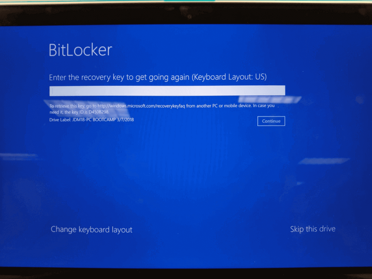 rimuovere bitlocker nell'ambiente di ripristino di Windows