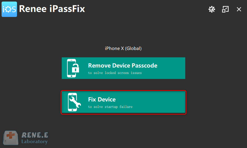 fare clic per riparare il dispositivo in renee ipassfix