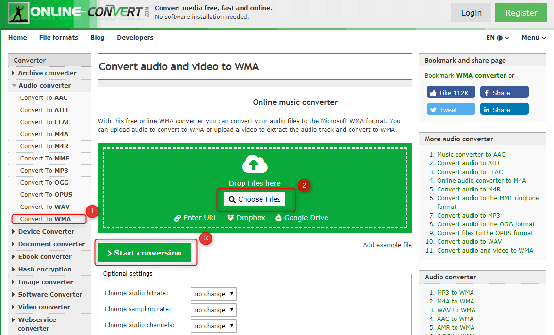 trasferire mp3 in wma