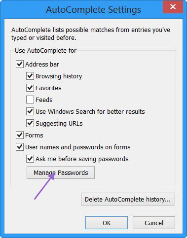 come gestire la password di windows 10