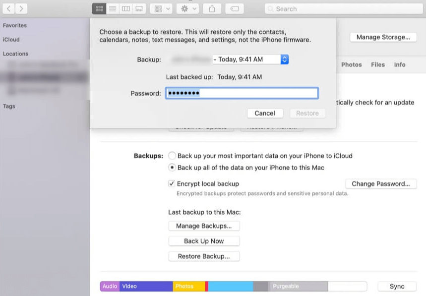 come ripristinare il backup di iphone in itunes