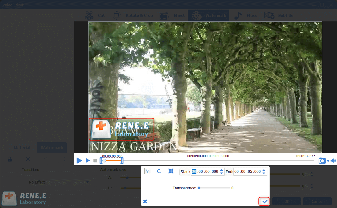 aggiungere filigrana immagine al video mp4 in renee video editor pro