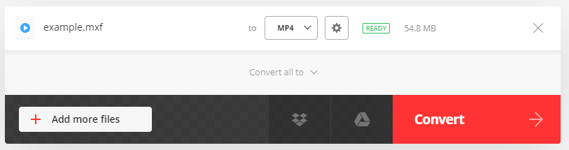 convertire file mxf in mp4 convertire