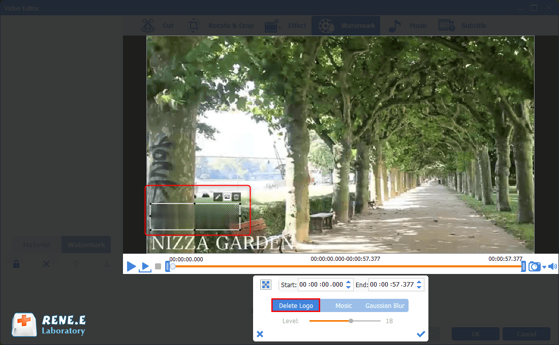 Come rimuovere la filigrana da un video mp4 in renee video editor pro