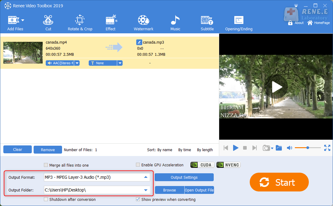 convertitore gratuito da video a mp3 di renee video editor pro