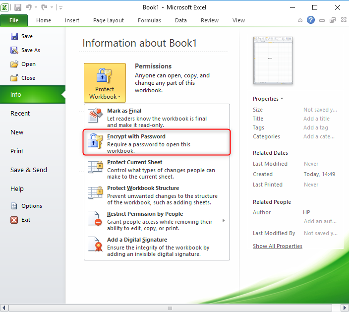 come proteggere con password excel