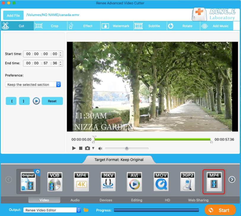 utilizzare renee video editor per convertire wmv in mp4