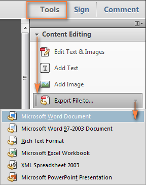 convertire pdf in word con adobe acobat