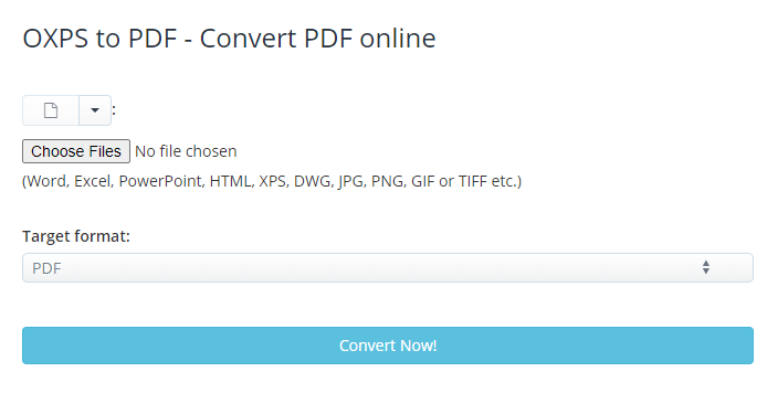 come convertire oxps in pdf su aconvert