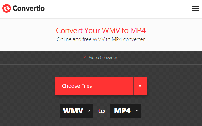 convertire wmv in mp4 su convertio