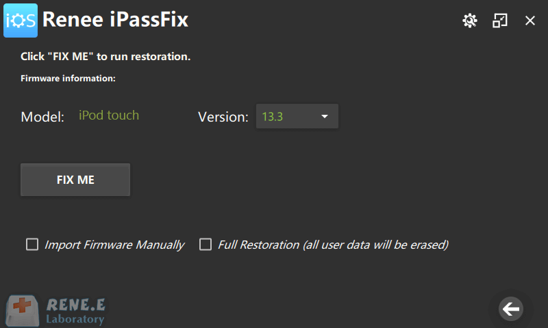 Mettere l'iPod in modalità di recupero IN IPASSFIX