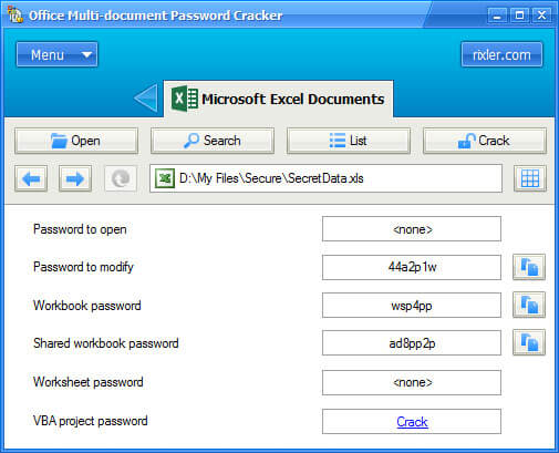 password dimenticata di excel