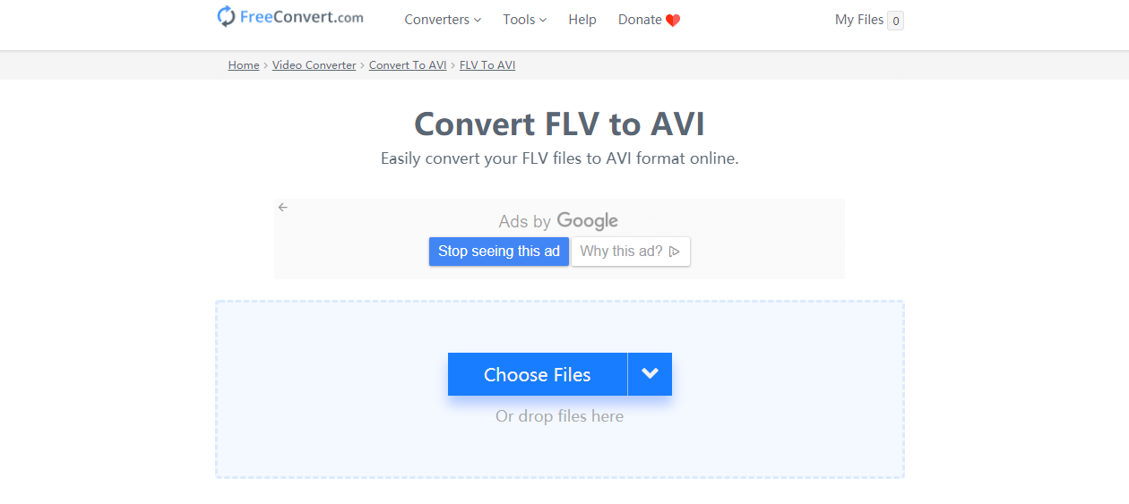 come convertire flv in avi su freeconvertcom