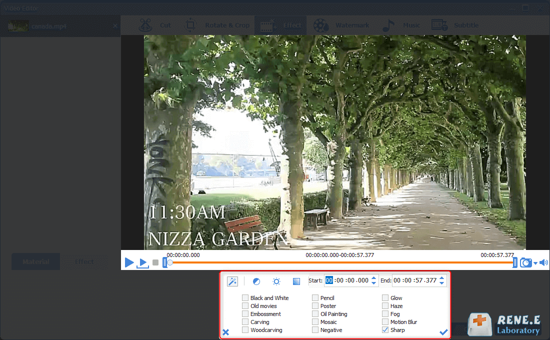 selezionare e aggiungere filtri video con renee video editor pro