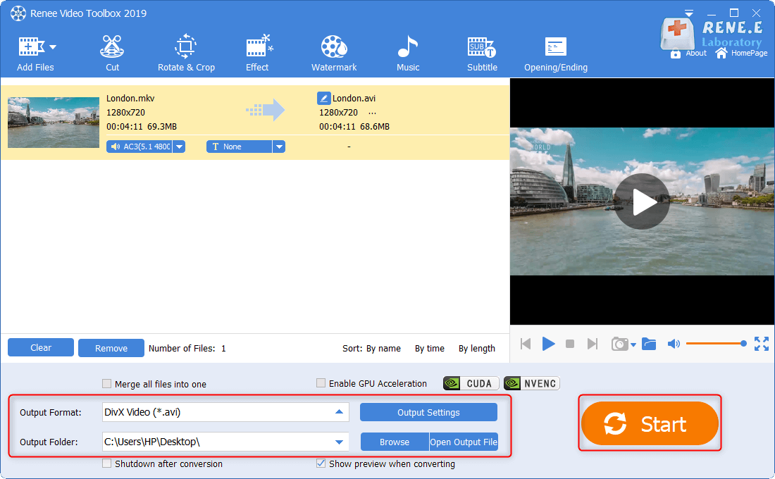 come convertire mkv in divx con renee video editor pro