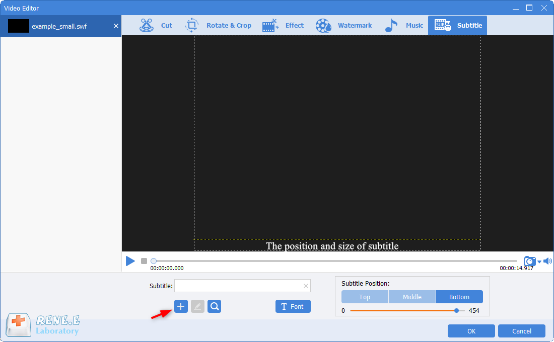 aggiungere sottotitoli ai video swf con renee video editor pro