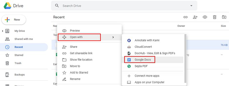 come copiare pdf in word con google drive